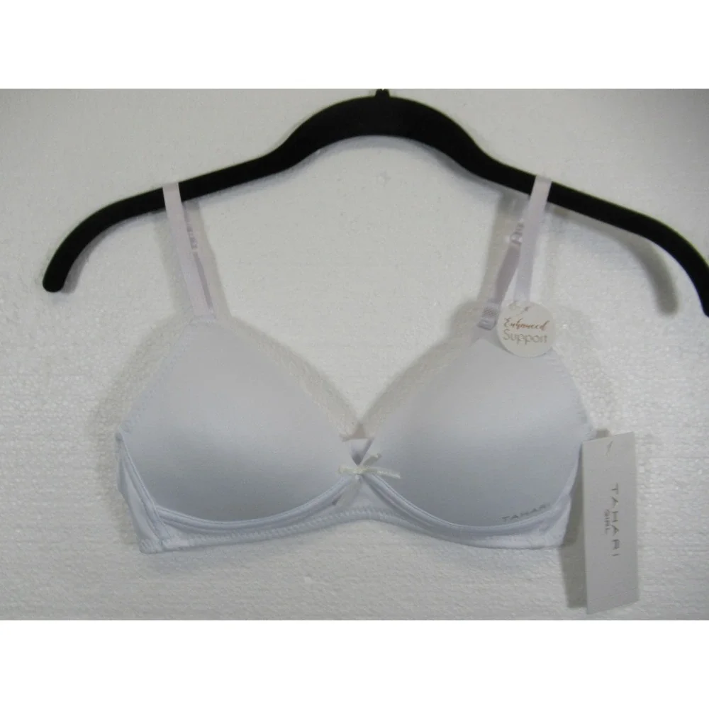 NEW Tahari Girl T-Shirt Bra 32A White Wireless Lined